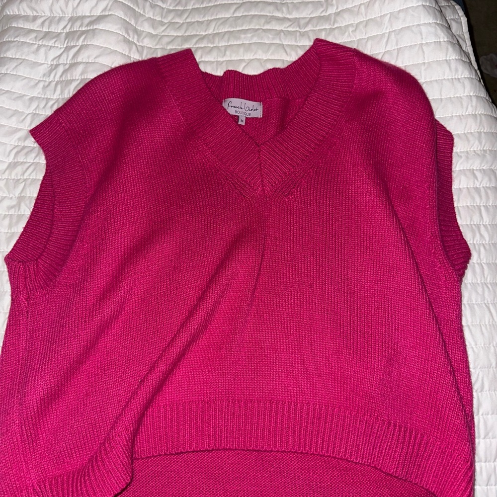 French Violet Boutique Pink Sweater Vest
